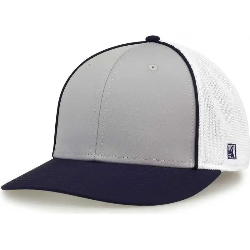 The Game GB483P On-Field GameChanger with Piping & Diamond Mesh Cap – Grey Navy