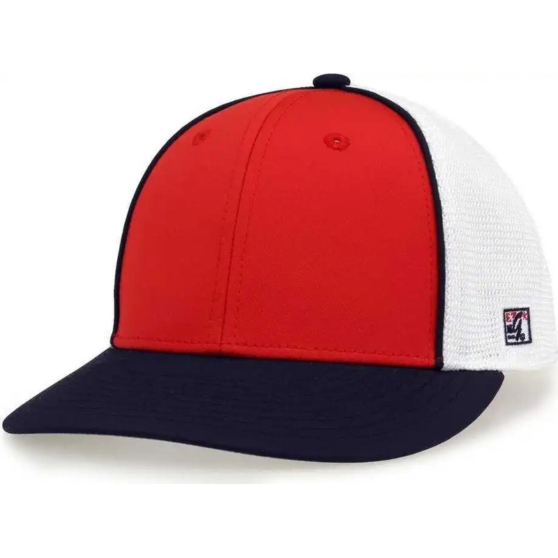 The Game GB483P On-Field GameChanger with Piping & Diamond Mesh Cap – Red Navy