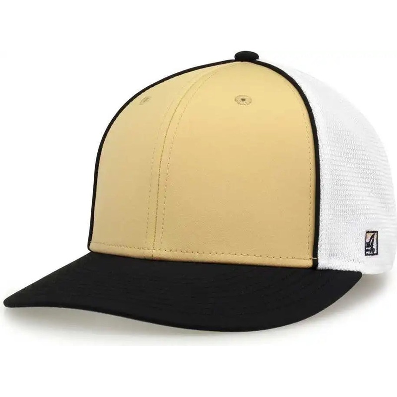 The Game GB483P On-Field GameChanger with Piping & Diamond Mesh Cap – Vegas Gold Black