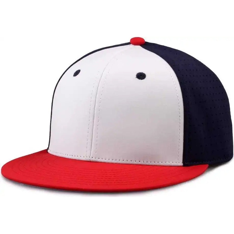 The Game GB906 Perforated GameChanger Snapback Cap – White Navy Red