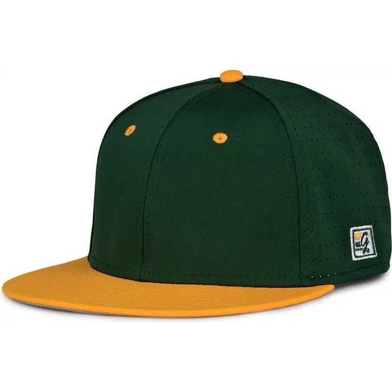 The Game GB998 Perforated GameChanger Cap – Dark Green Athletic Gold