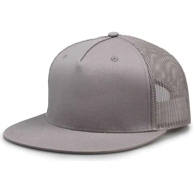 The Game GB452F Five Panel Everyday Trucker Cap – Light Gray