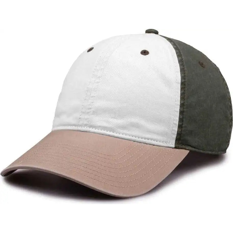 The Game GB516 Twill Color Block Cap – White Olive Atmosphere