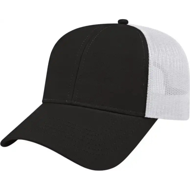 Cap America I3025 Two Tone Mesh Back Cap – Black White