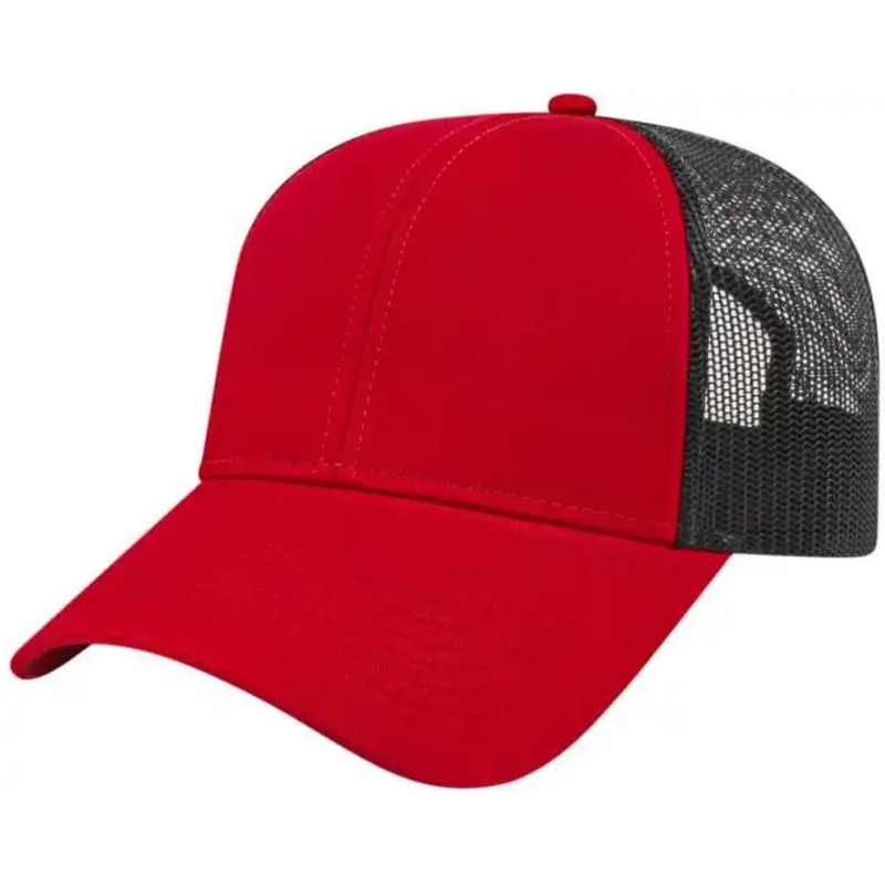 Cap America I3025 Two Tone Mesh Back Cap – Red Black