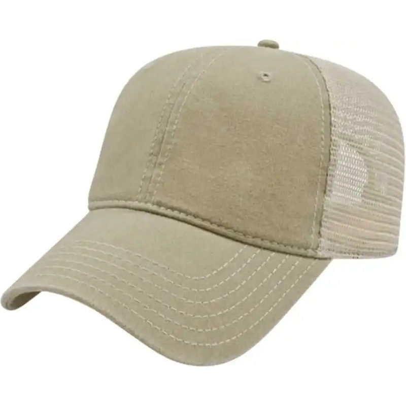 Cap America I3027 Washed Pigment Dyed with Washed Mesh Cap – Khaki Stone