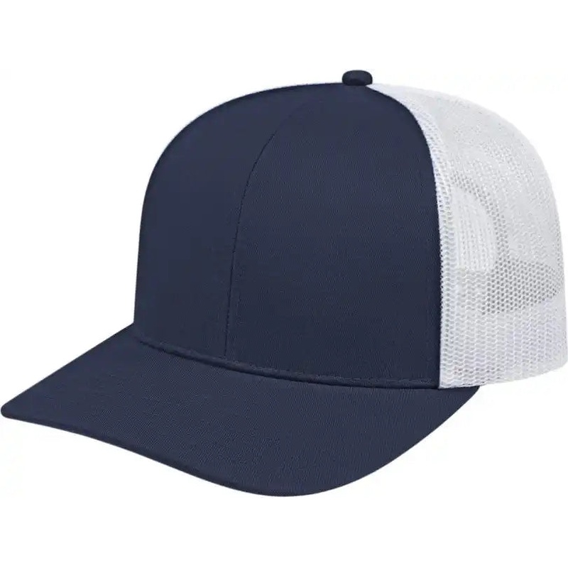 Cap America I3038 Poly/Cotton Mesh Back Cap – Navy White