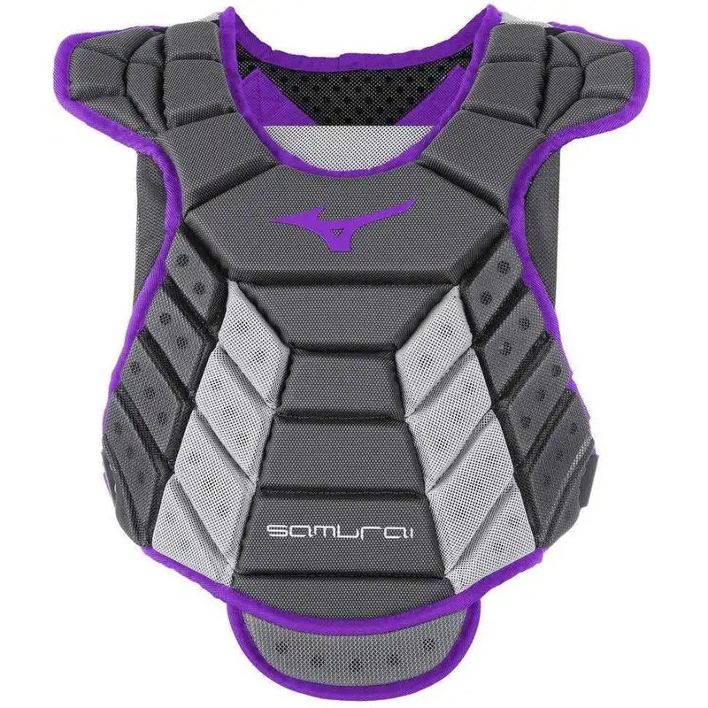 Mizuno Samurai Women’s Fastpitch Softball Chest Protector 14 – Gray Purple