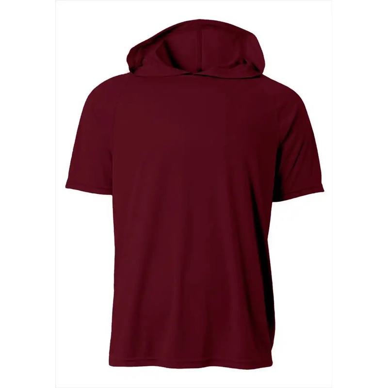 A4 N3408 Short Sleeve Hooded Tee – Maroon