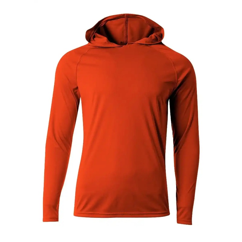 A4 N3409 Long Sleeve Hooded Tee – Athletic Orange