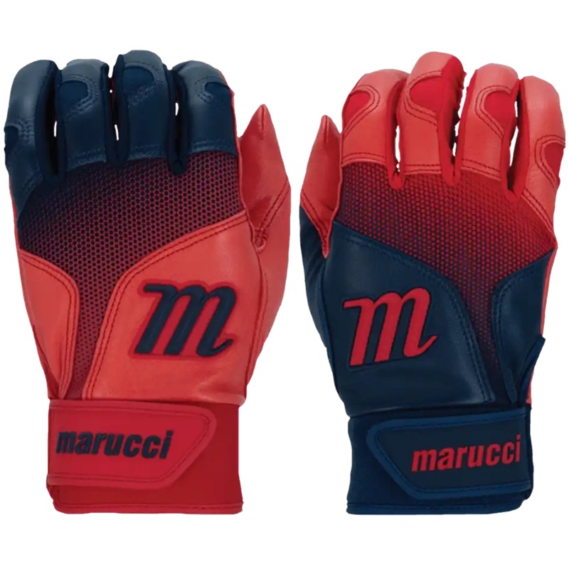 Marucci PWR FADE Batting Gloves Youth Pair – Navy Red