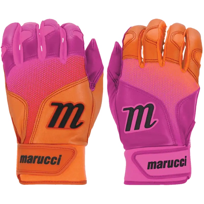 Marucci PWR FADE Batting Gloves Youth Pair – Pink Orange