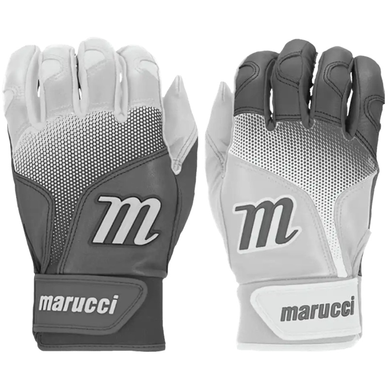 Marucci PWR FADE Batting Gloves Youth Pair – White Gray