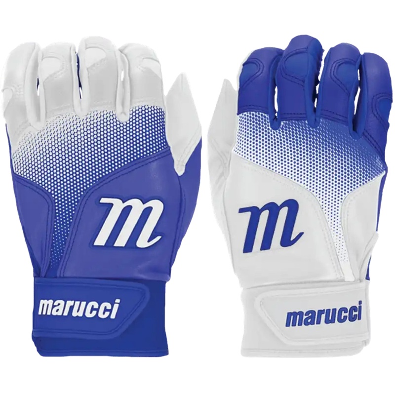 Marucci PWR FADE Batting Gloves Youth Pair – White Royal Blue
