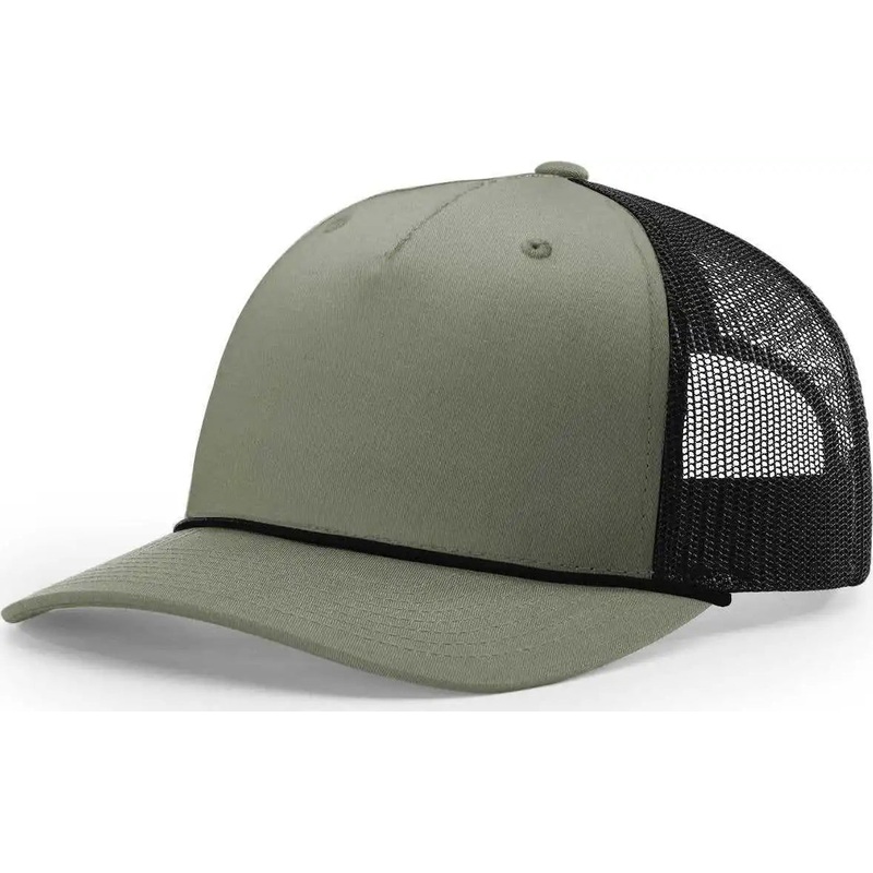 Richardson 112FPR Rope Trucker Caps – Loden Green Black