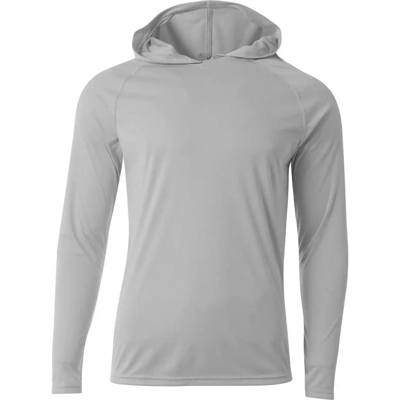 A4 NB3409 Long Sleeve Hooded Tee – Silver