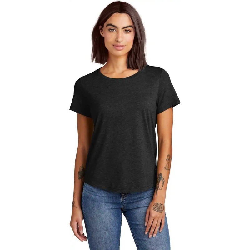 AllMade AL2015 Women’S Relaxed Tri-Blend Scoop Neck Tee – SpaceBlack