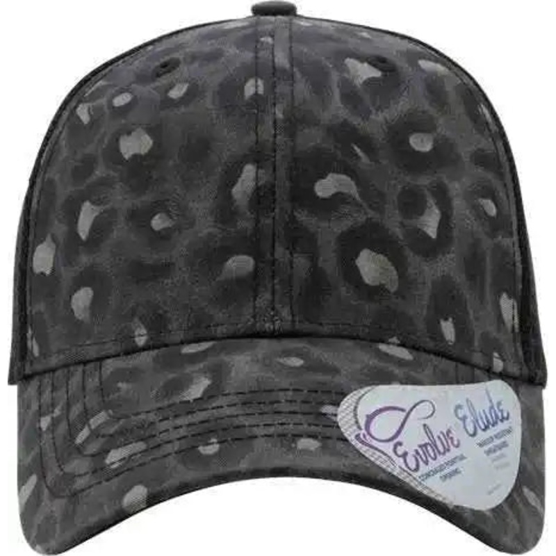 Infinity Her CHARLIE Women’s Modern Trucker Cap – Black Leopard Black