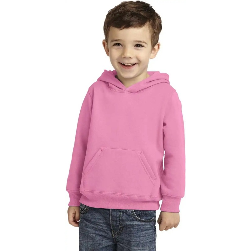 Port & Company CAR78TH Toddler Core Fleece Pullover Hooded Sweatshirt – Candy Pink