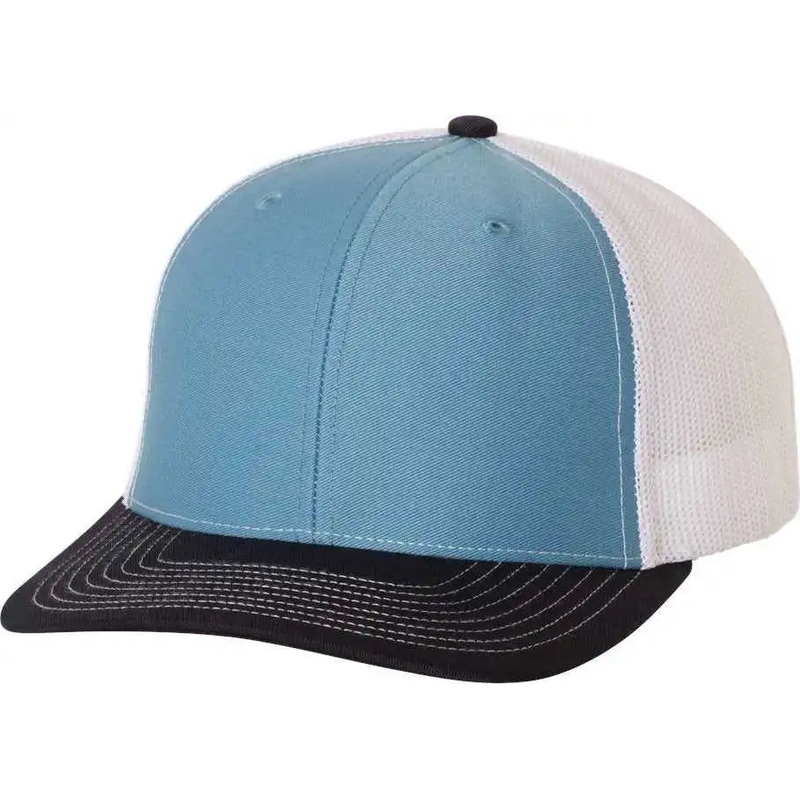 Richardson 112 Snapback Trucker Caps – Columbia Blue White Navy