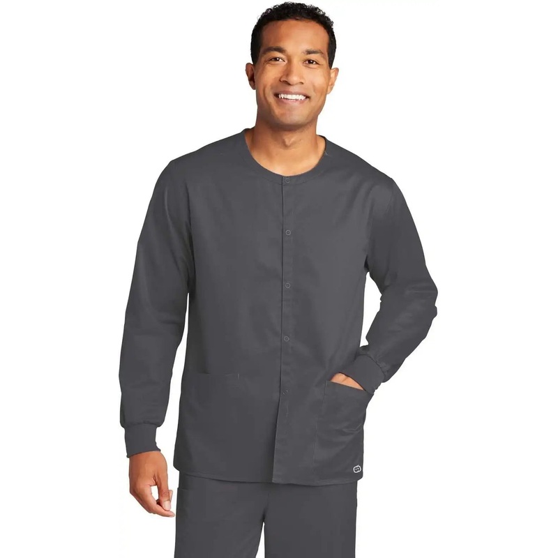 Wink WW3080 Unisex Workflex Snap-Front Scrub Jacket – Pewter