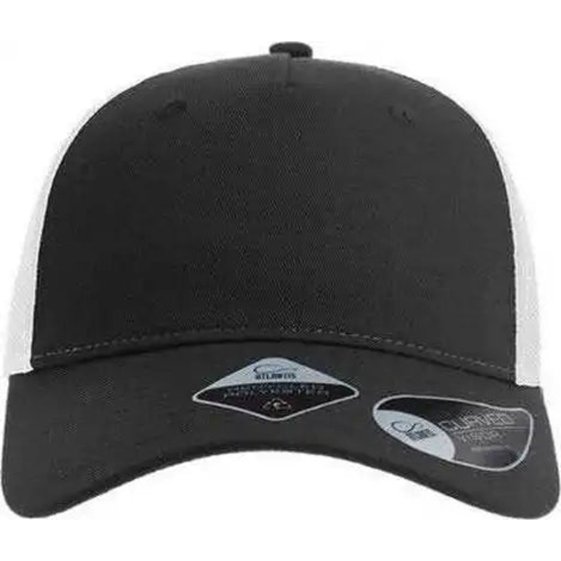 Atlantis Headwear ZION Sustainable Five-Panel Trucker Cap – Black White