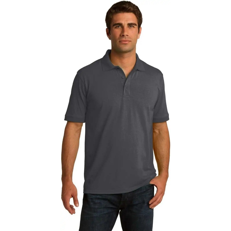 Port & Company KP55 Core Blend Jersey Knit Polo – Charcoal