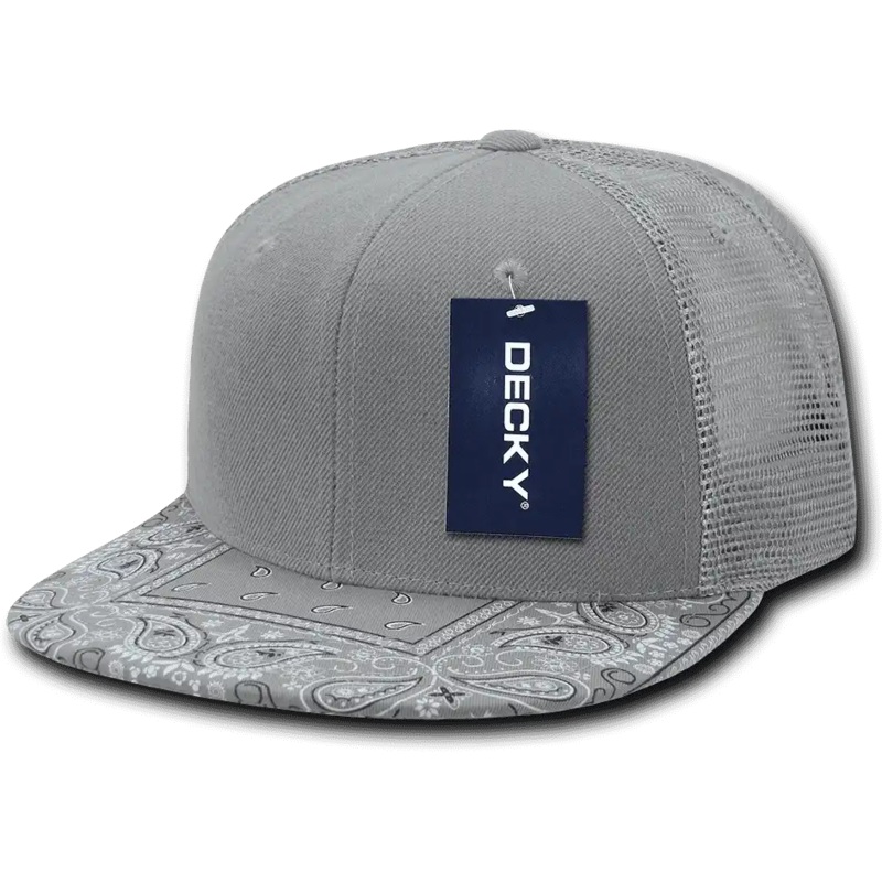 Decky 1083 Bandanna Trucker Cap – Gray Gray