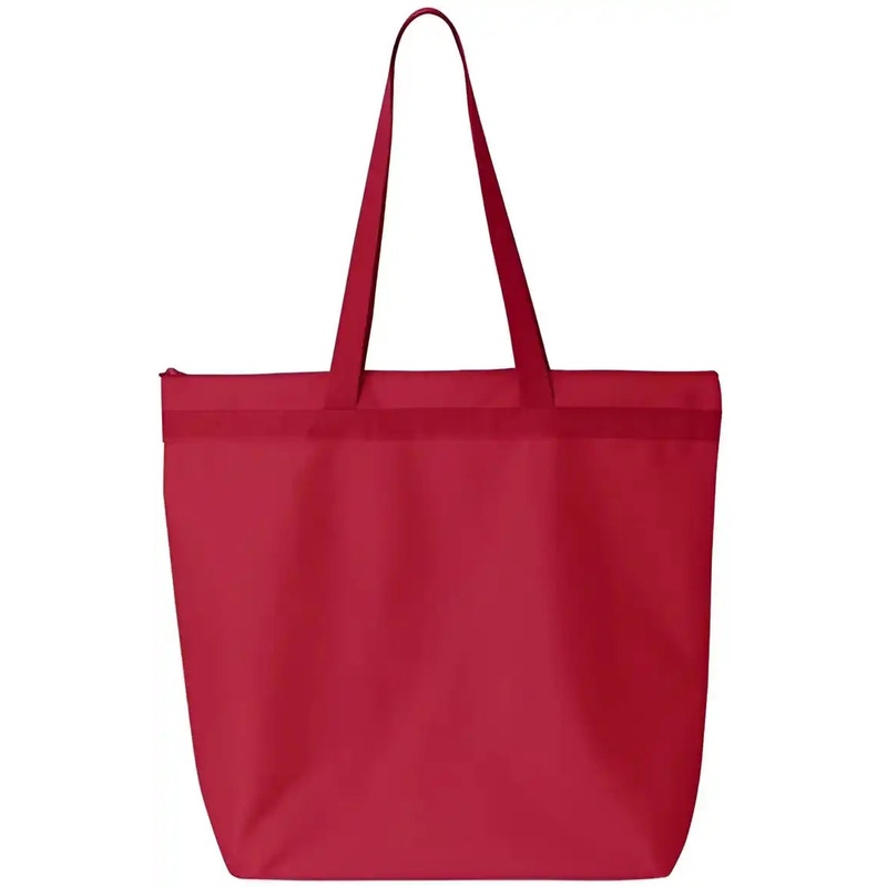 Liberty Bags 8802 Recycled Zipper Tote – Red