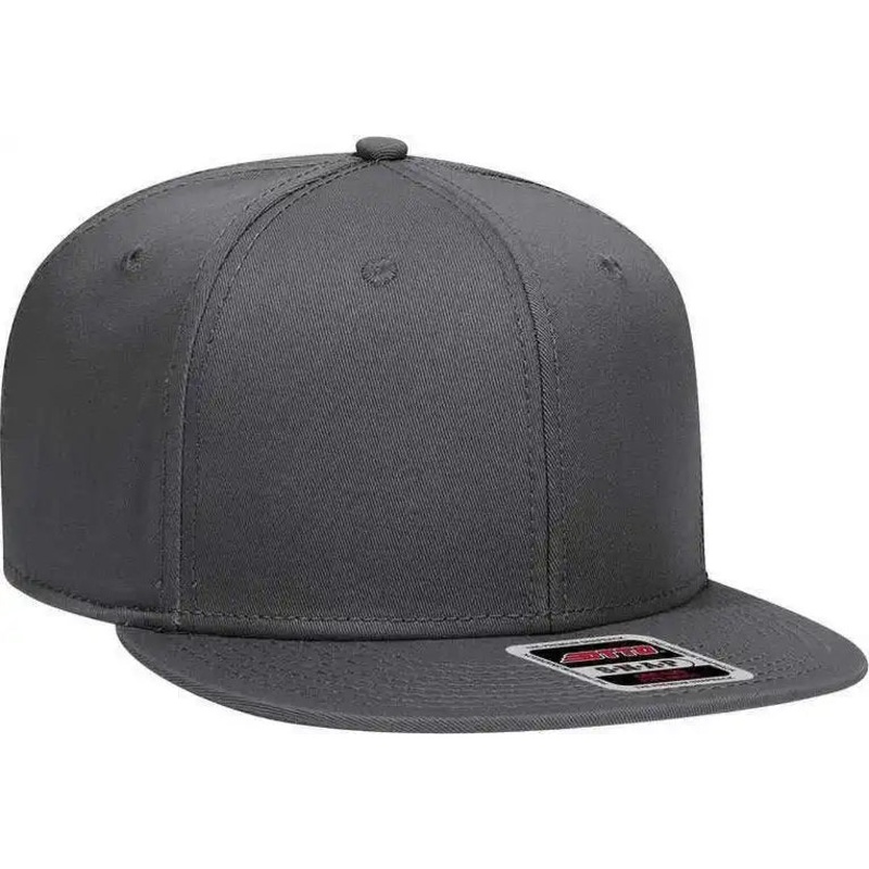 OTTO 125-1038 Superior Cotton Twill Flat Visor Snapback Pro Style Cap – Charcoal Gray
