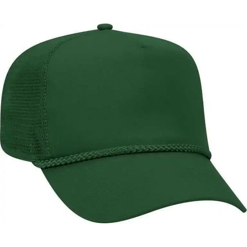 OTTO 39-071 Cotton Twill High Crown Golf Style Mesh Back Structured Firm Front Panel Cap – Dark Green