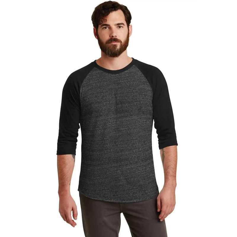 Alternative AA2089 Eco-Jersey Baseball T-Shirt – Eco Black Eco True Black
