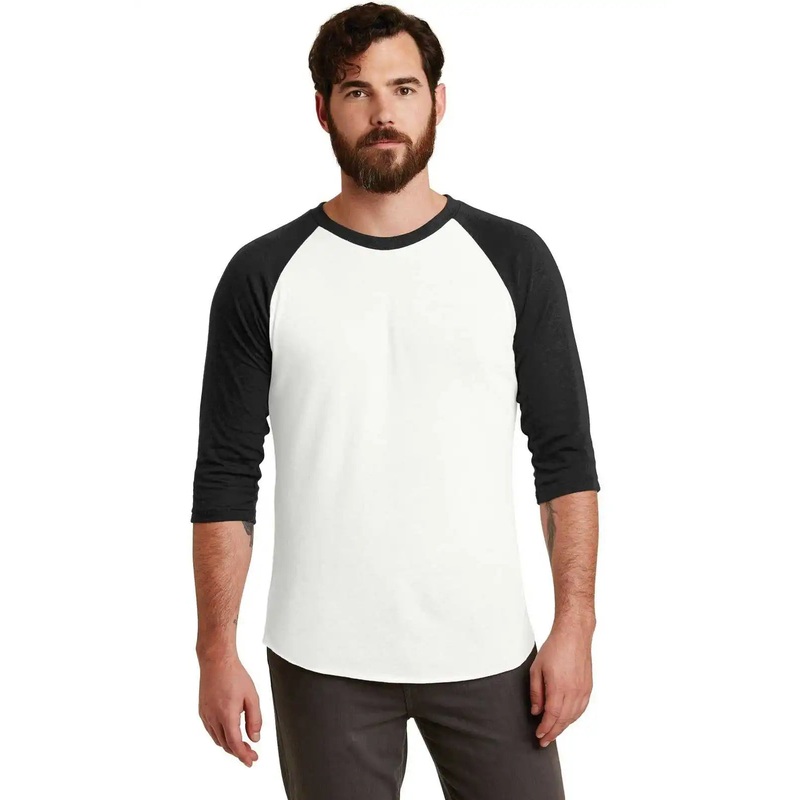 Alternative AA2089 Eco-Jersey Baseball T-Shirt – Eco Ivory Eco True Black