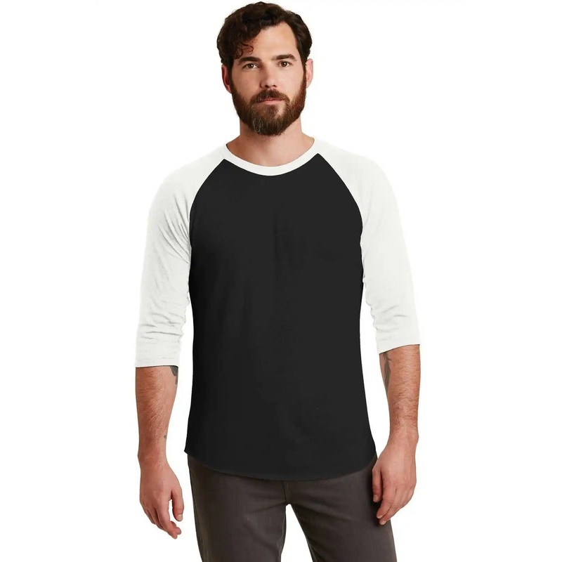 Alternative AA2089 Eco-Jersey Baseball T-Shirt – Eco True Black Eco Ivory