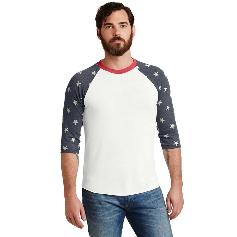 Alternative AA2089 Eco-Jersey Baseball T-Shirt – Stars
