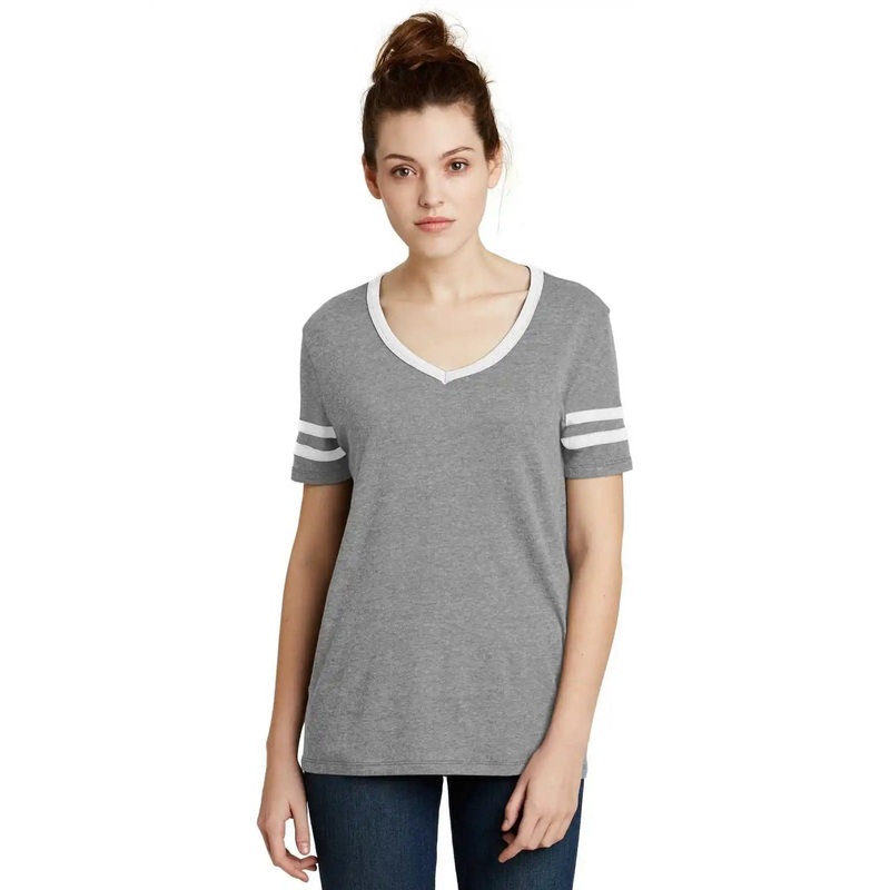 Alternative AA5058  Women’s Varsity Vintage 50/50 Tee – Smoke White