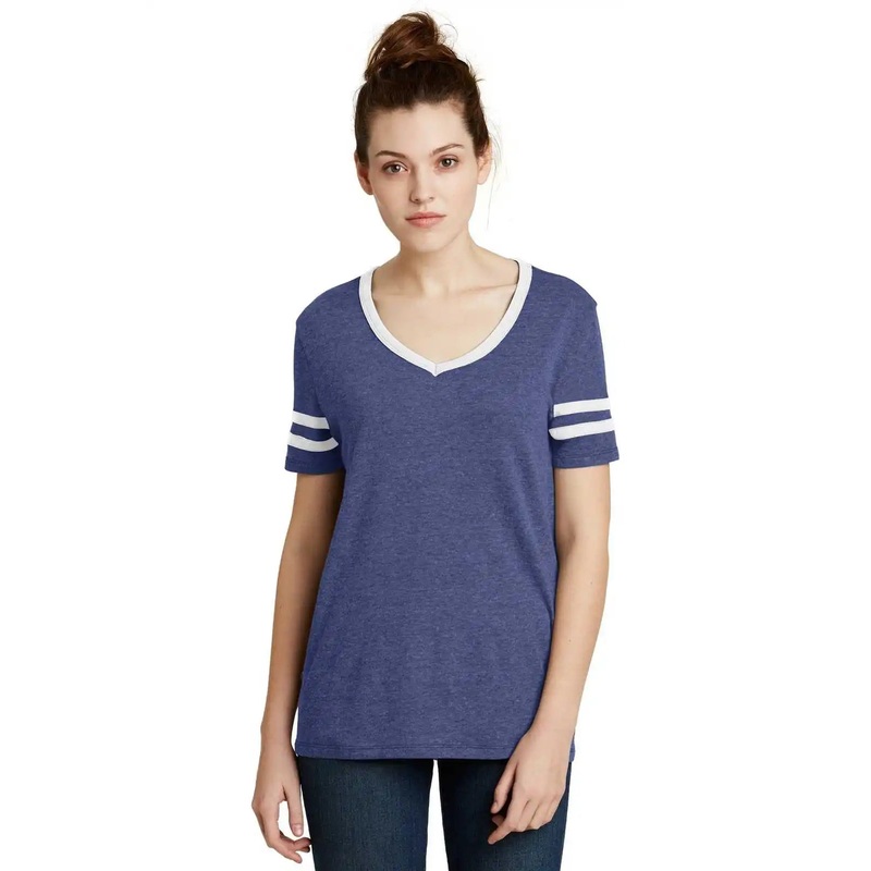 Alternative AA5058  Women’s Varsity Vintage 50/50 Tee – Vintage Royal White