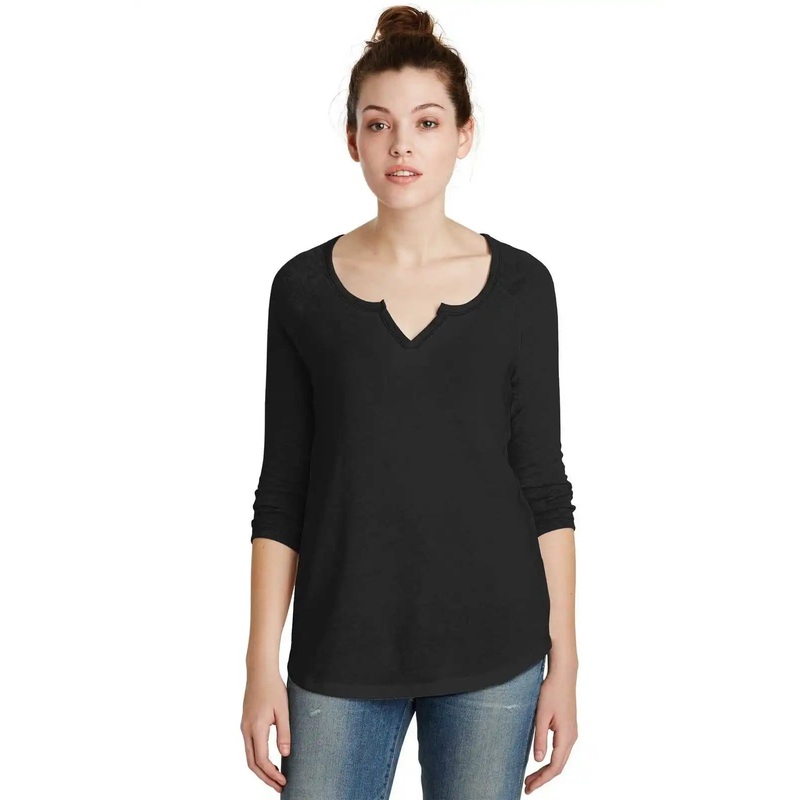 Alternative AA5060 Women’s Outfield 3/4-Sleeve Vintage 50/50 Tee – Black Black