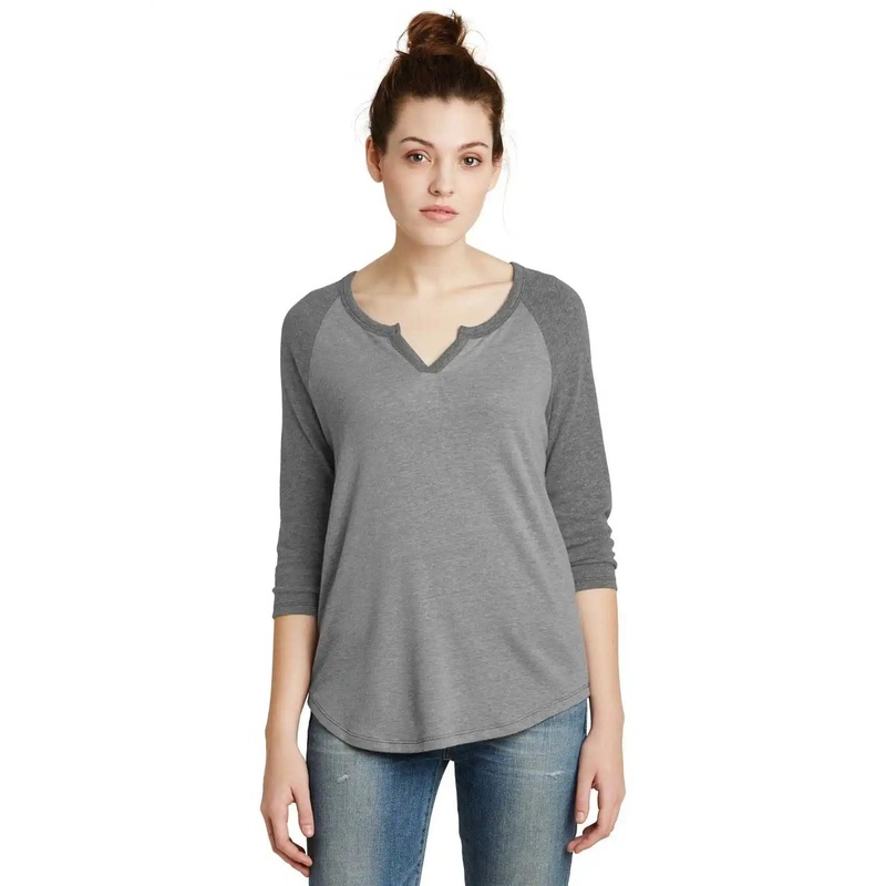 Alternative AA5060 Women’s Outfield 3/4-Sleeve Vintage 50/50 Tee – Smoke Vintage Coal