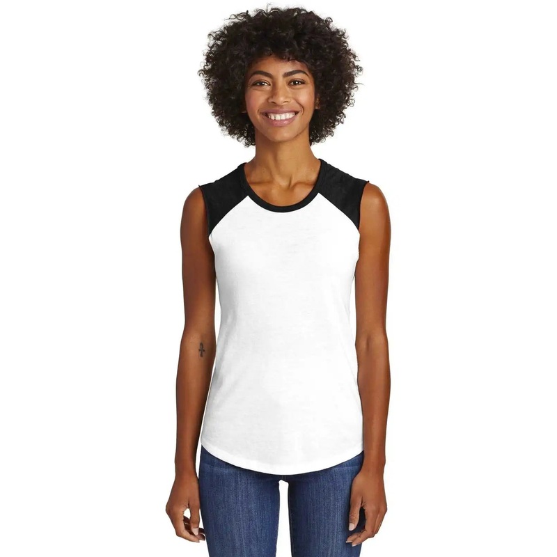 Alternative  AA5104 Women’s Team Player Vintage 50/50 Tee – White Black