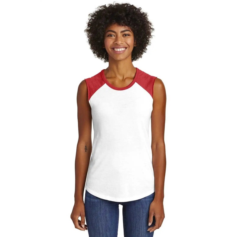 Alternative  AA5104 Women’s Team Player Vintage 50/50 Tee – White Red