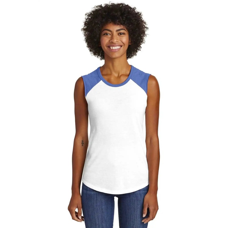 Alternative  AA5104 Women’s Team Player Vintage 50/50 Tee – White Vintage Royal