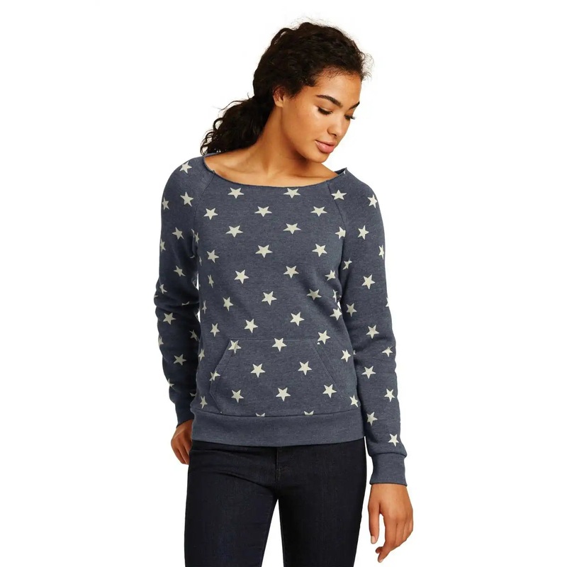 Alternative AA9582 Women’s Maniac Eco -Fleece Sweatshirt – Stars