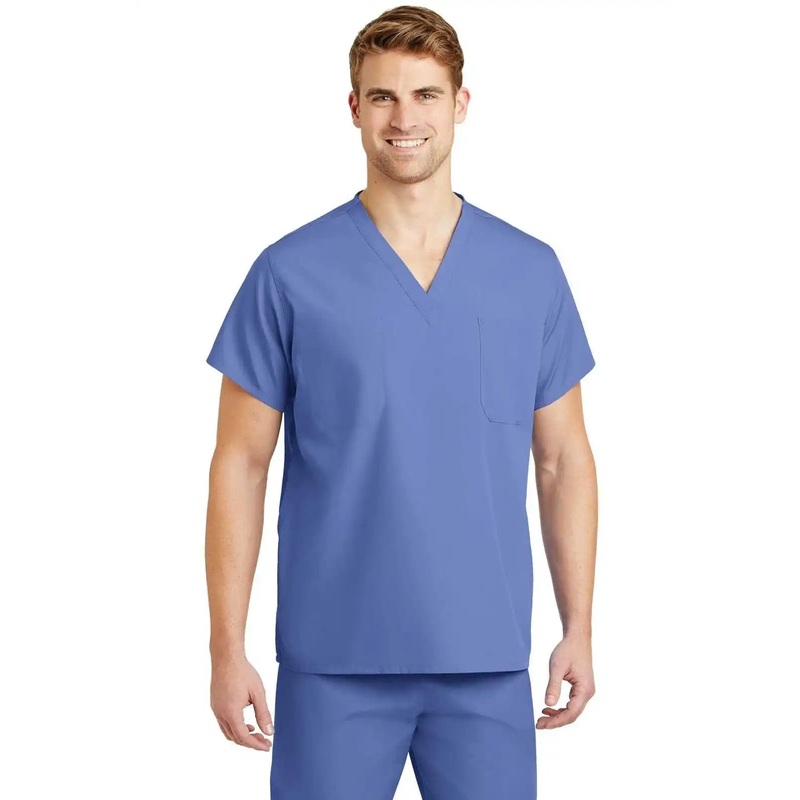 CornerStone CS501 Reversible V-Neck Scrub Top – Ceil Blue