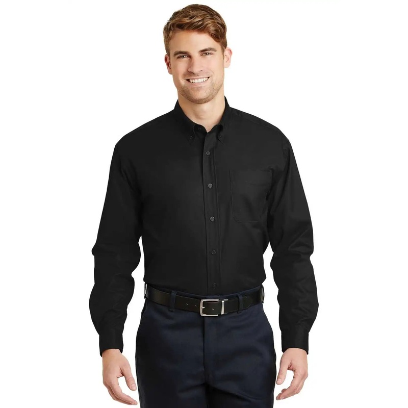 CornerStone SP17 Long Sleeve Superpro Twill Shirt – Black