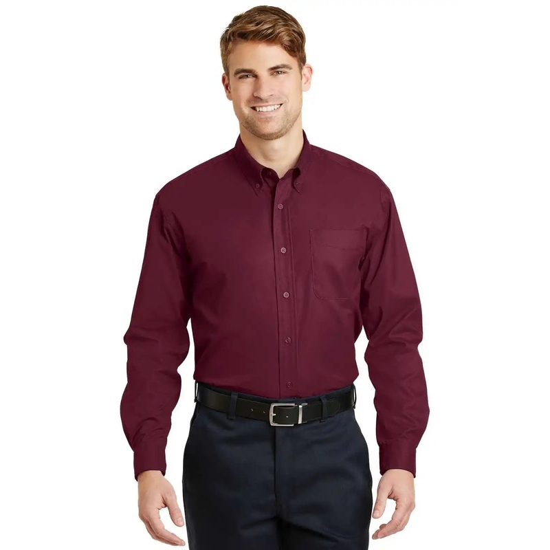 CornerStone SP17 Long Sleeve Superpro Twill Shirt – Burgundy