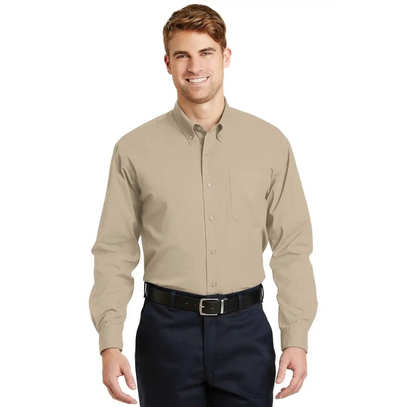 CornerStone SP17 Long Sleeve Superpro Twill Shirt – Stone