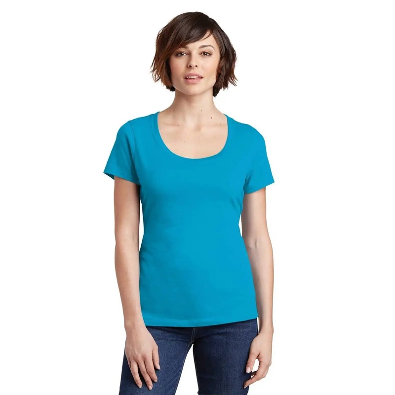 District DM106L Women’s Perfect Weight Scoop Tee – Bright Turquoise