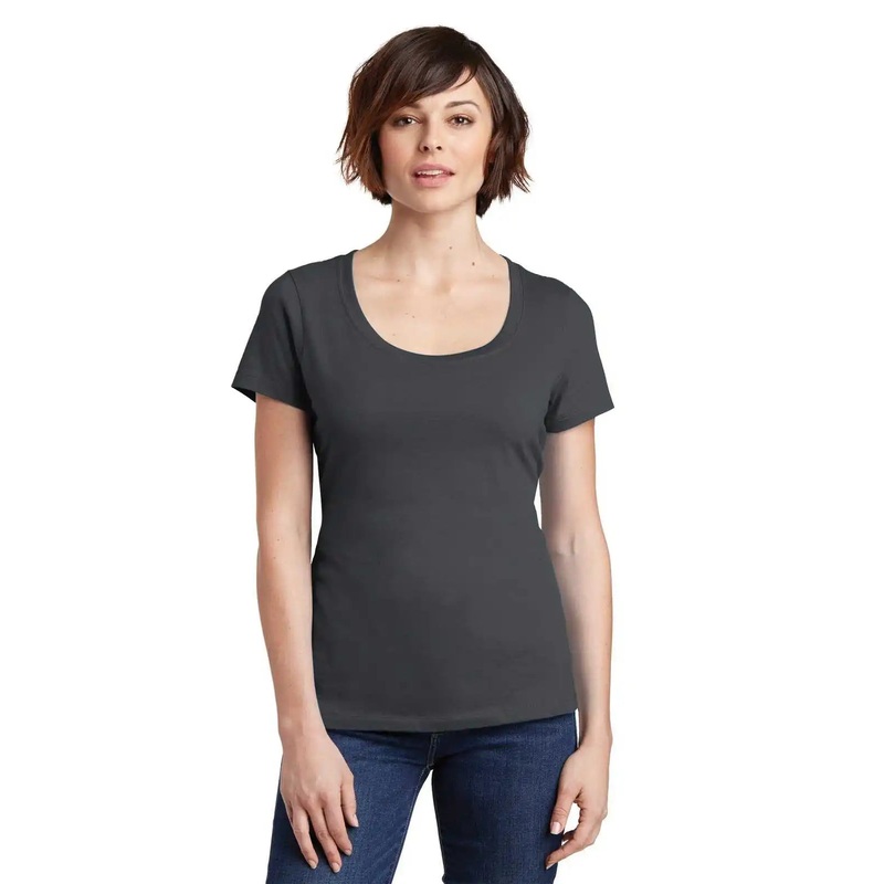 District DM106L Women’s Perfect Weight Scoop Tee – Charcoal