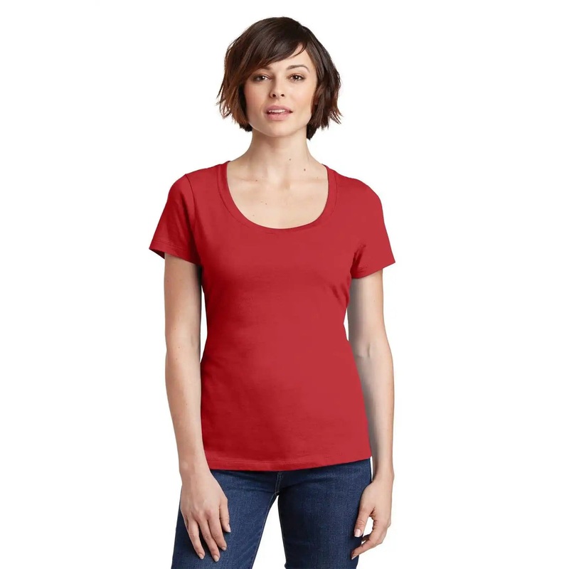District DM106L Women’s Perfect Weight Scoop Tee – Classic Red